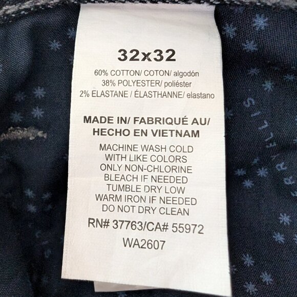 NWT PERRY ELLIS jeans Sz 32 x 32 SLIM FIT STRAIGHT LEG STRETCH LOW Dark Indigo - Picture 13 of 14